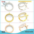 Silber / Gold / Roségold rund 20mm / 25mm / 30mm magnetischen schwimmenden Großhandel Glas Medaillon Anhänger, Speicher schwimmende Charme locket